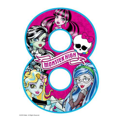 Monster High Number 8 Edible Icing Image - Click Image to Close